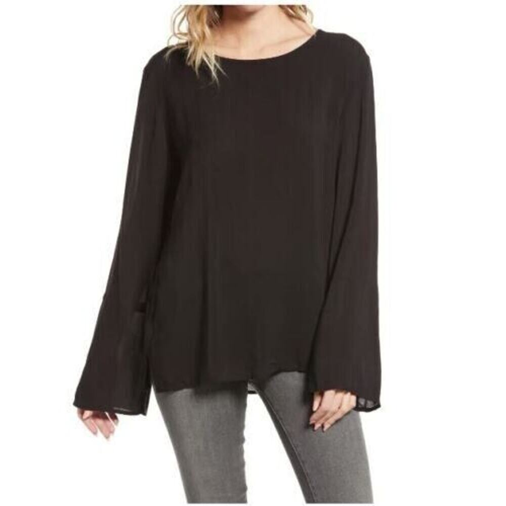 Treasure & Bond Women's Soft Viole Long Sleeve Shirt In‎ Black 2XLarge MSRP $69